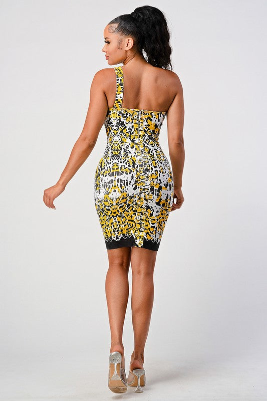 Fay's Animal Printed Bandage Mini Dress