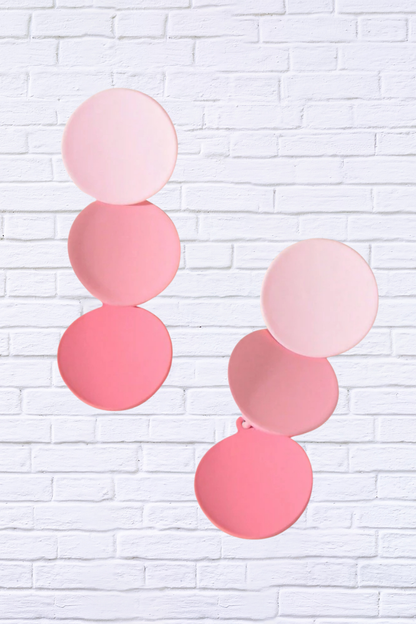 Pink Ombre Circle Drop Earrings