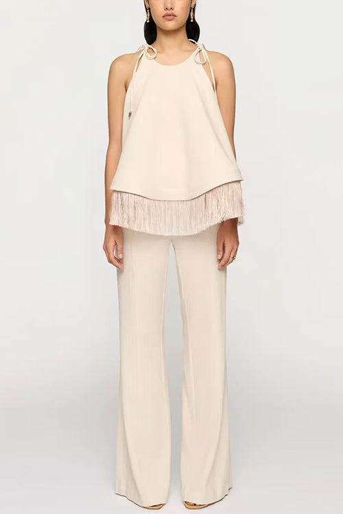 High Waist Solid Bell Bottom Pants