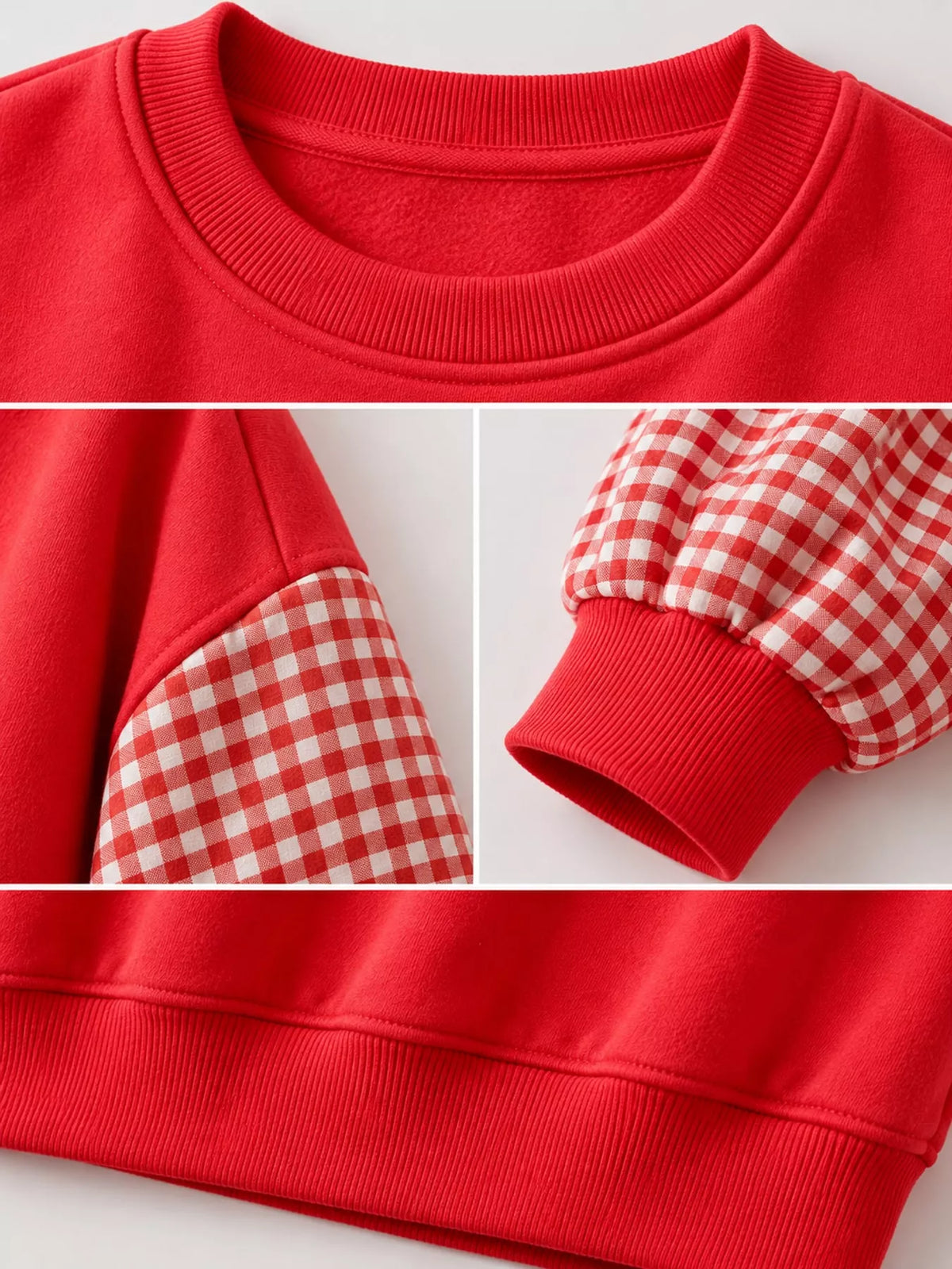 Plaid Dropped Shoulder Sweatshirt
