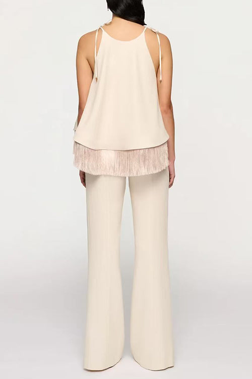 High Waist Solid Bell Bottom Pants