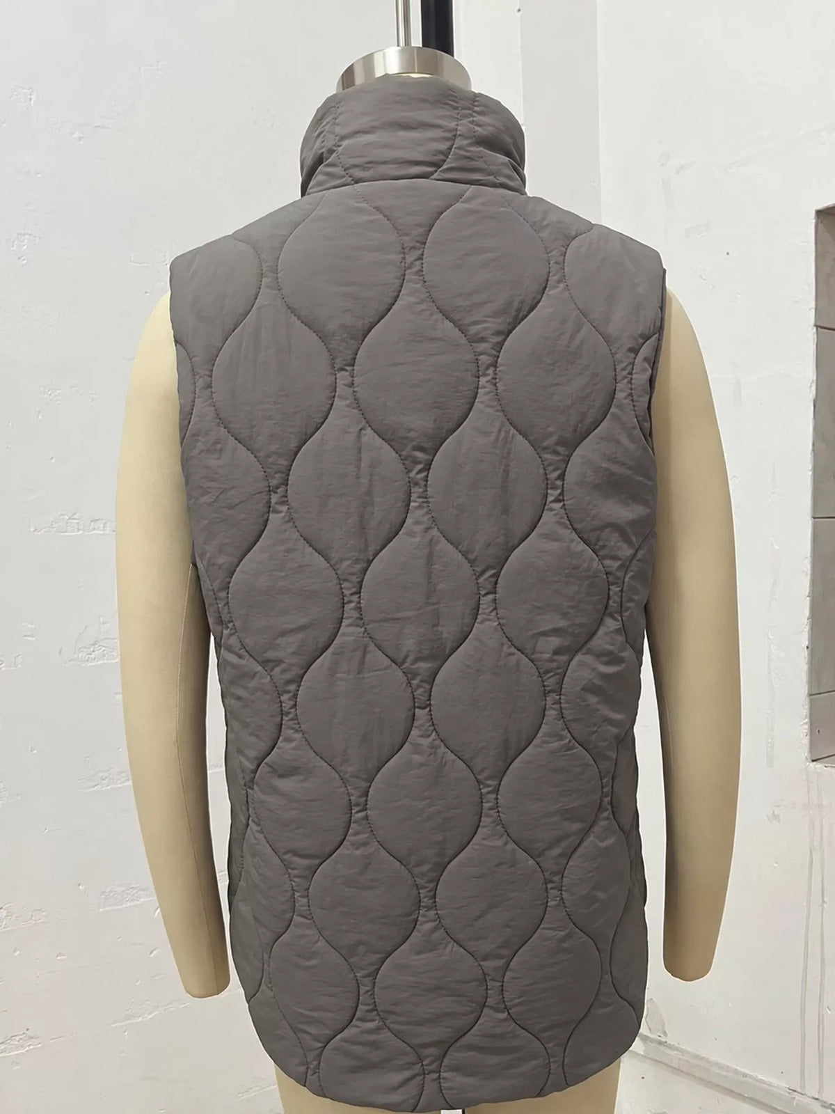 Quilted Snap Button Vest Coat