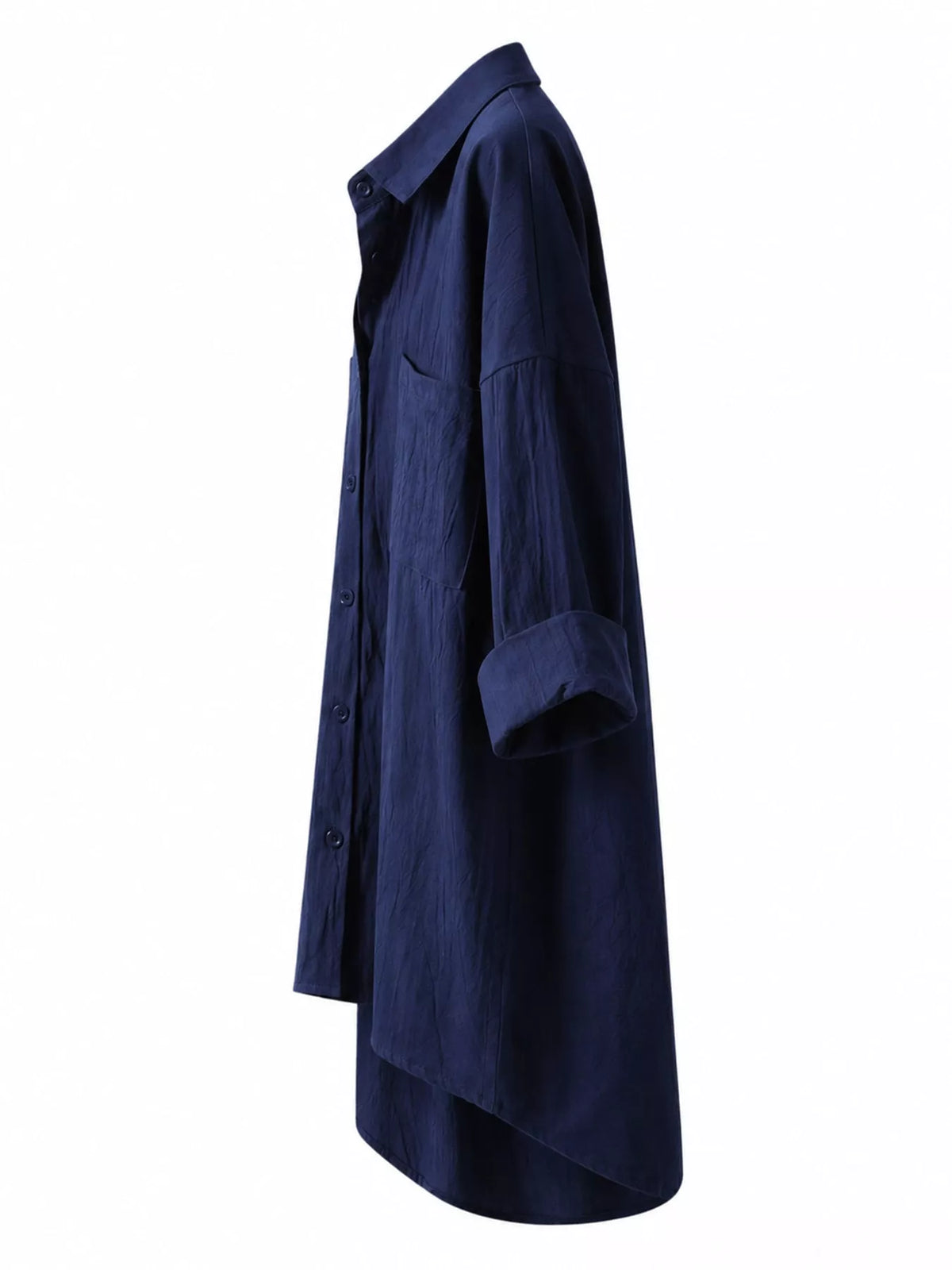 Full Size Casual Button-Down Shirt with Dual Chest Pockets Plus Size