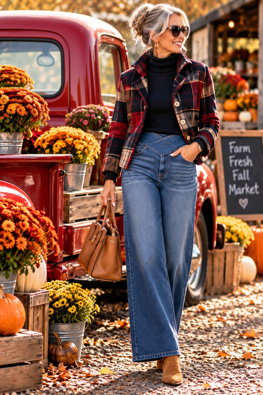 High Waisted Stretch Jeans with Crossover Waist | Straight Leg