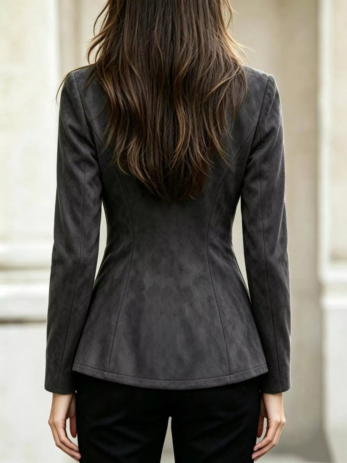 Long Sleeves Buckle Outerwear