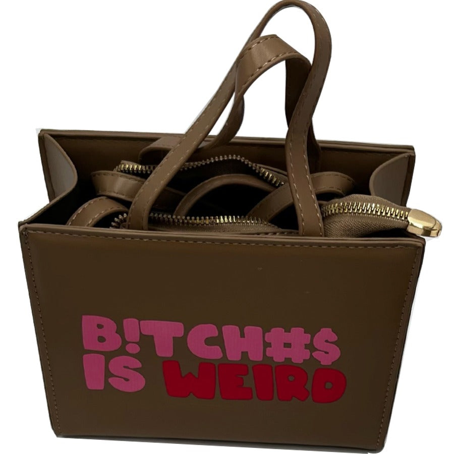 Casual Street Print Patchwork Zipper Bags
