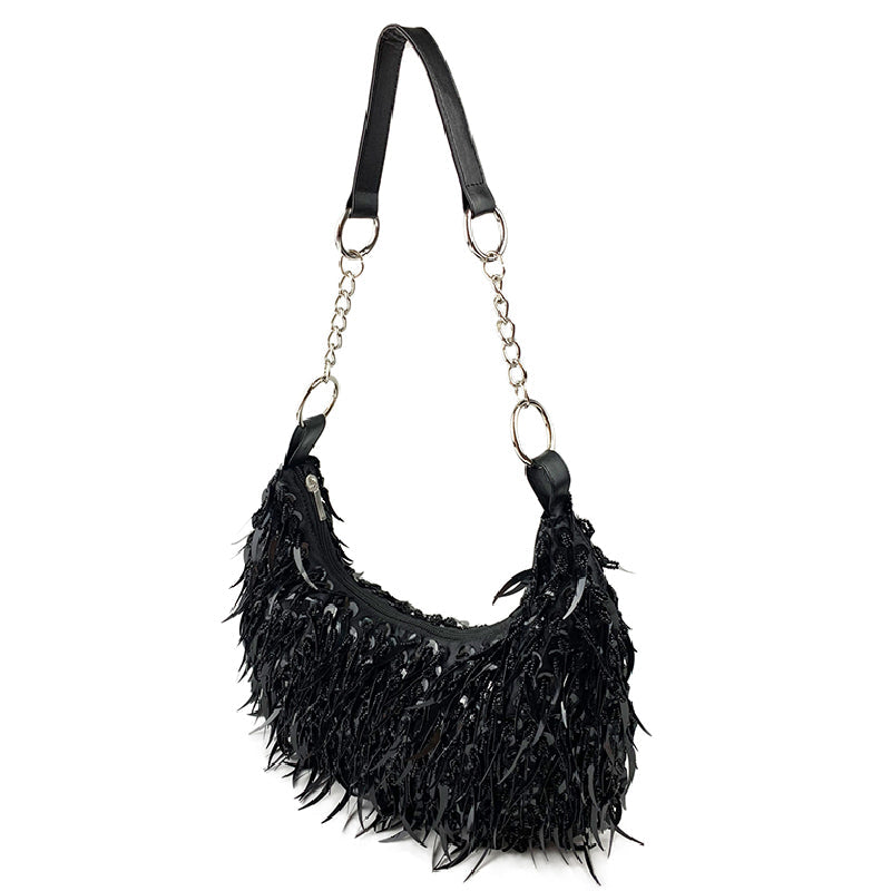 Casual Solid Patchwork Beaded Bags