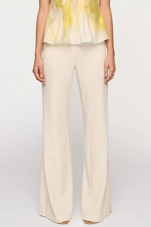High Waist Solid Bell Bottom Pants