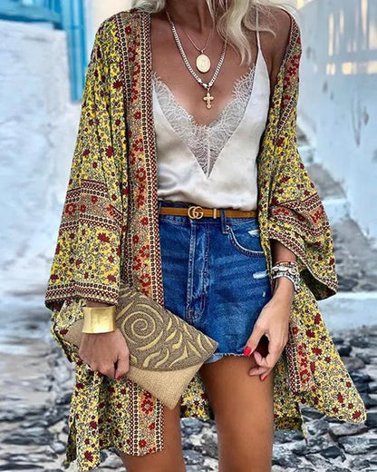 Clidress Bobo Holiday Print Thin Cardigan