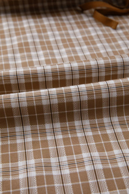 Plaid Print Tie Detail Casual Pants