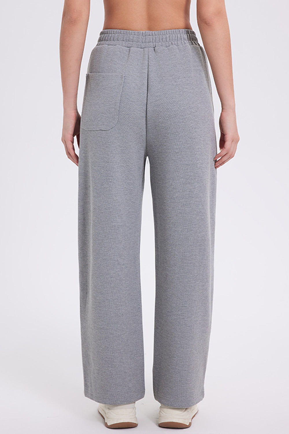 Basic Bae Elastic Waist Straight Leg Pants With Pockets