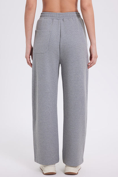 Basic Bae Elastic Waist Straight Leg Pants With Pockets