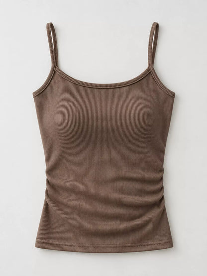 Slim-Fit Ribbed Square Neck Cami Top