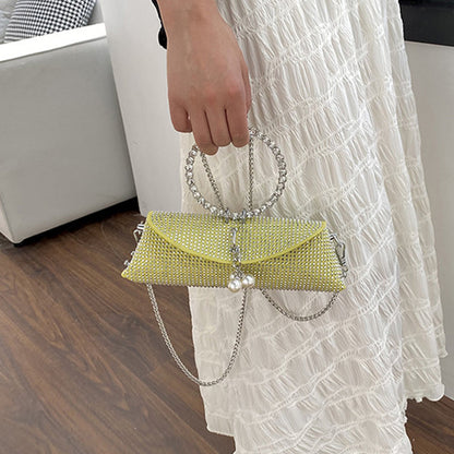 Elegant Formal Solid Chains Pearl Rhinestone Bags