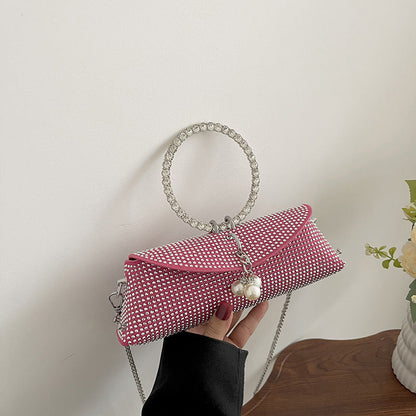 Elegant Formal Solid Chains Pearl Rhinestone Bags