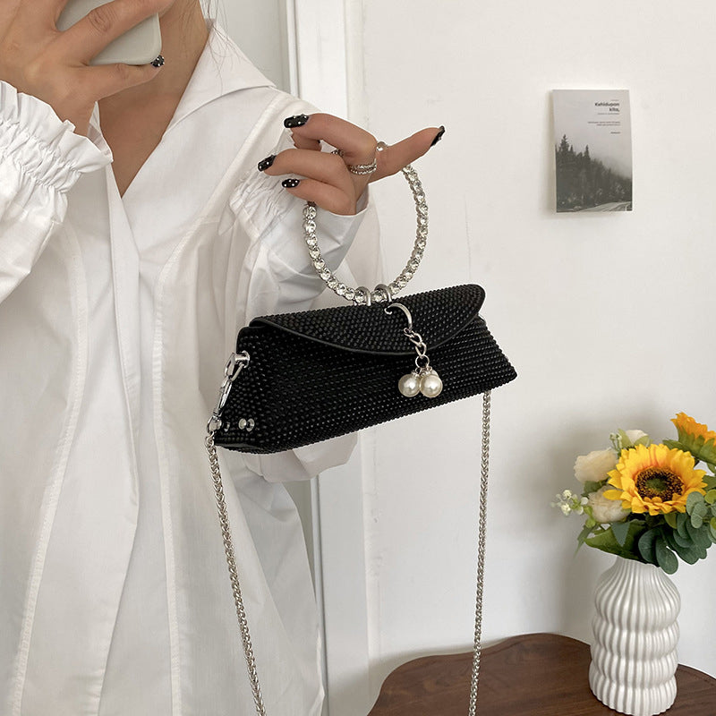 Elegant Formal Solid Chains Pearl Rhinestone Bags