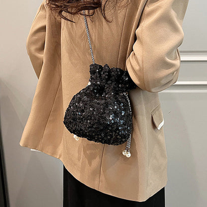 Celebrities Color Block Sequins Patchwork Bags