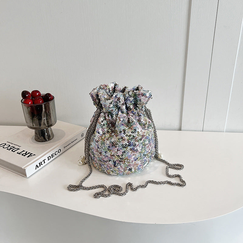 Celebrities Color Block Sequins Patchwork Bags
