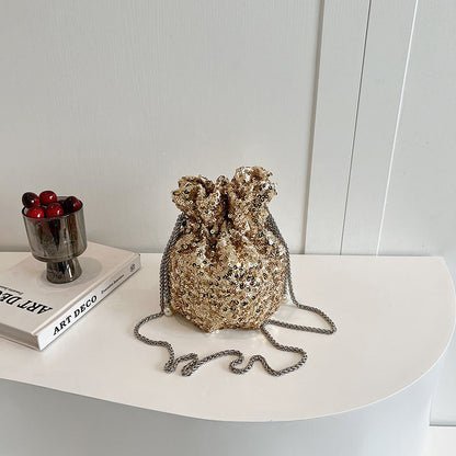 Celebrities Color Block Sequins Patchwork Bags
