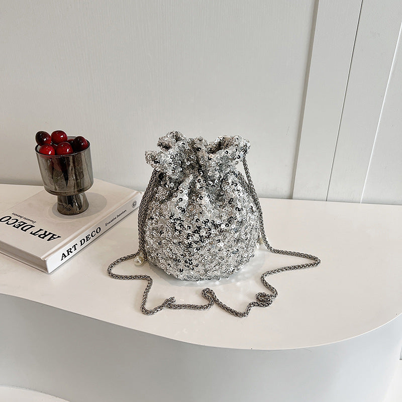 Celebrities Color Block Sequins Patchwork Bags