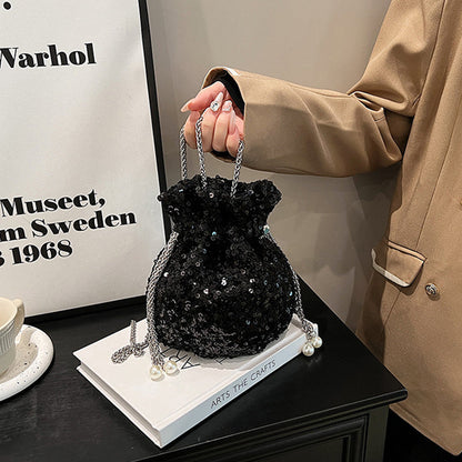 Celebrities Color Block Sequins Patchwork Bags