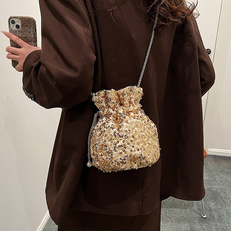 Celebrities Color Block Sequins Patchwork Bags