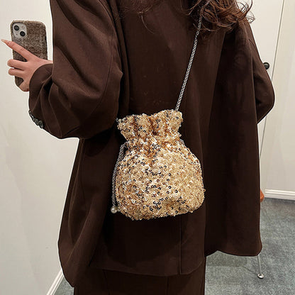 Celebrities Color Block Sequins Patchwork Bags