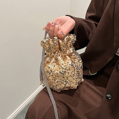 Celebrities Color Block Sequins Patchwork Bags