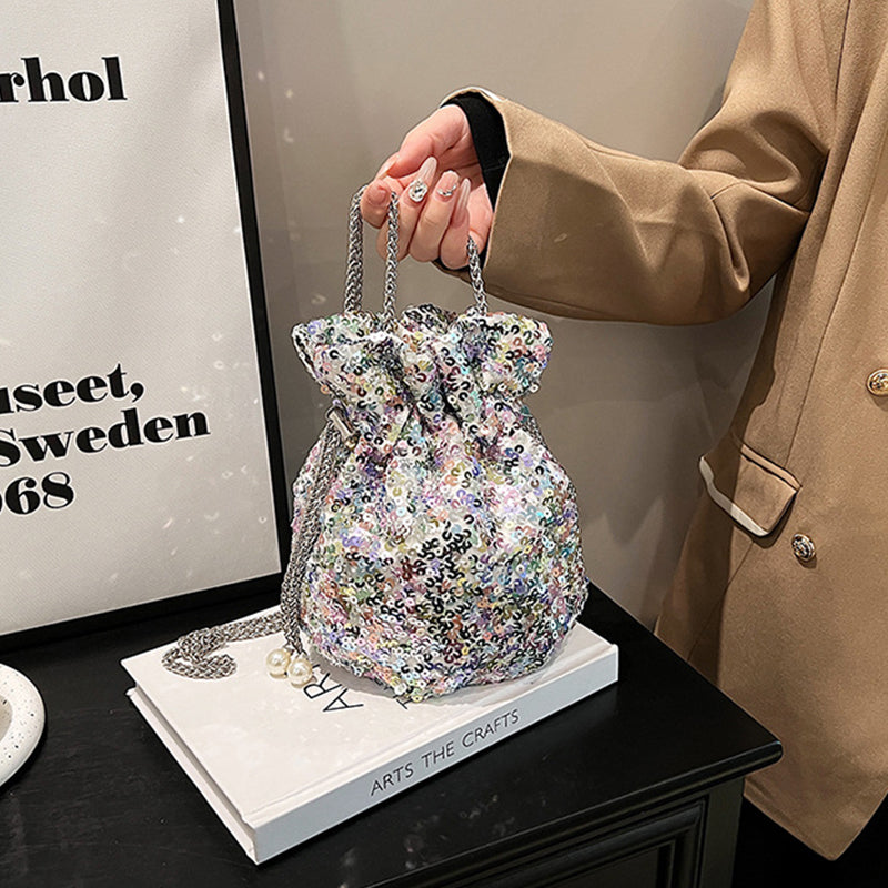 Celebrities Color Block Sequins Patchwork Bags