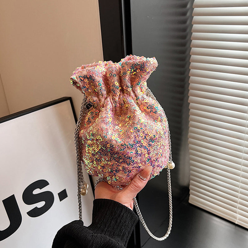 Celebrities Color Block Sequins Patchwork Bags