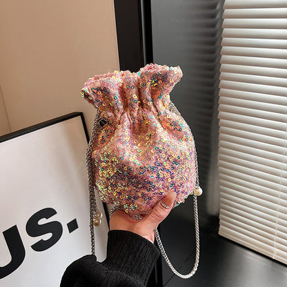 Celebrities Color Block Sequins Patchwork Bags