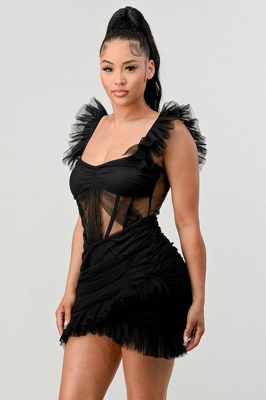 Anna's Adorable Ruffle Mini Dress