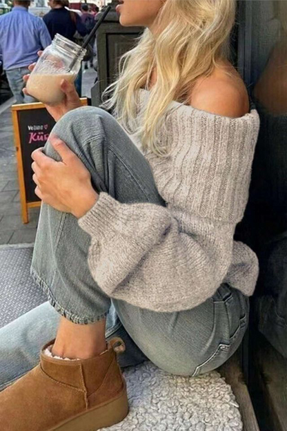 Sexy Solid Color Weave Off Shoulder Tops