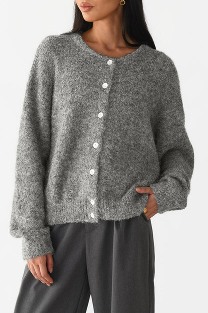 Casual Solid Color Buttons O Neck Outerwear