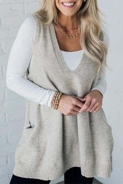 Casual Daily Solid Color Pocket V Neck Tops