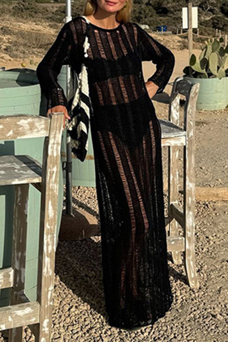 Sexy Solid Color Lace Up Backless Swimwears Cover Up