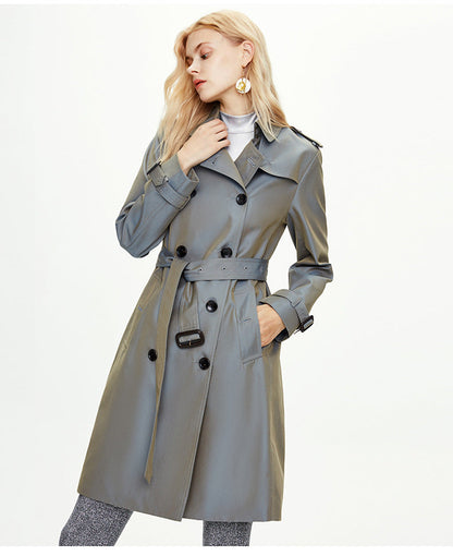 Khaki Double-Breasted Coat