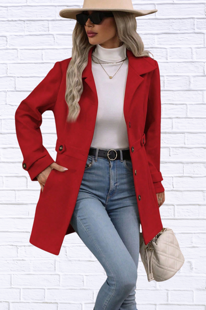 Collared Neck Button Up Coat