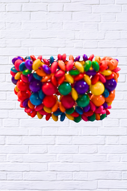 Boho Chic Vibrant Wooden Bead Stretch Bracelet Multicolor