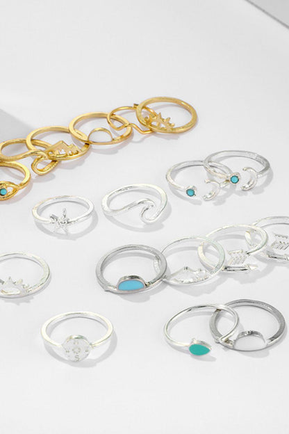 19-Piece Zinc Alloy Ring Set