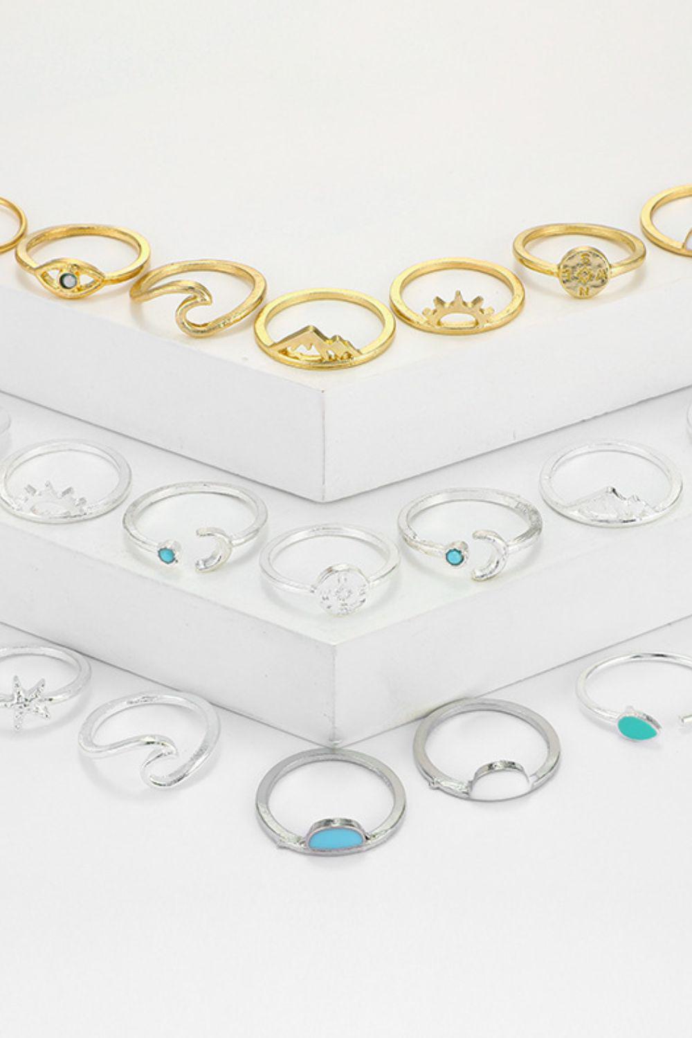 19-Piece Zinc Alloy Ring Set