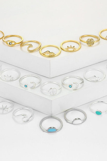 19-Piece Zinc Alloy Ring Set