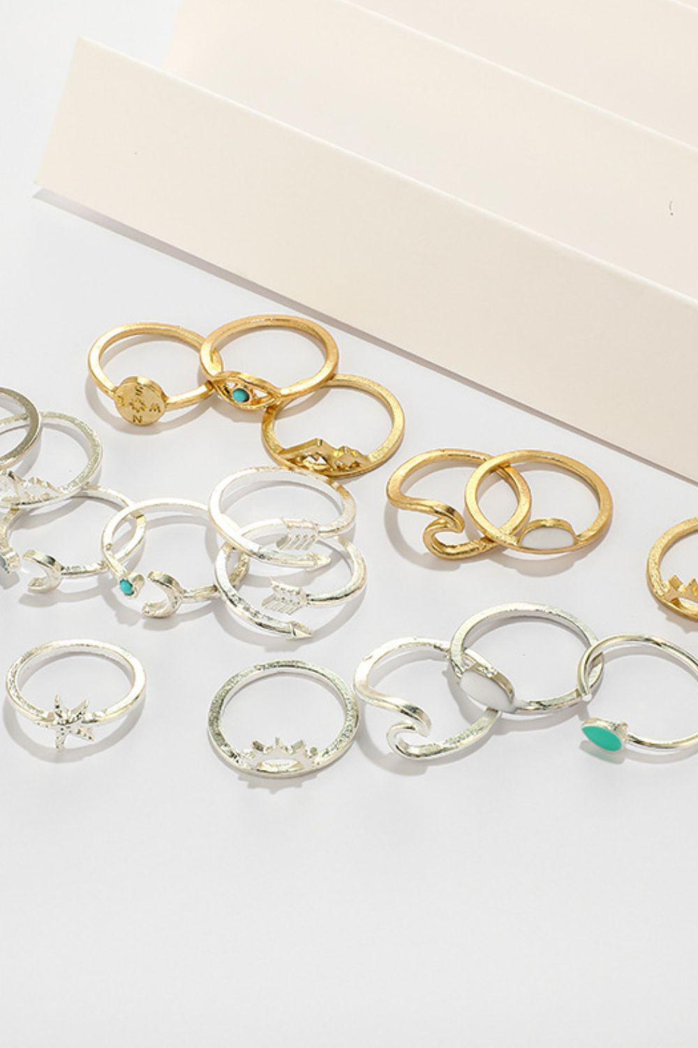 19-Piece Zinc Alloy Ring Set