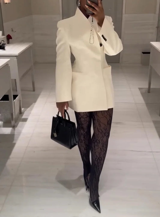 Women's solid color suit dress
