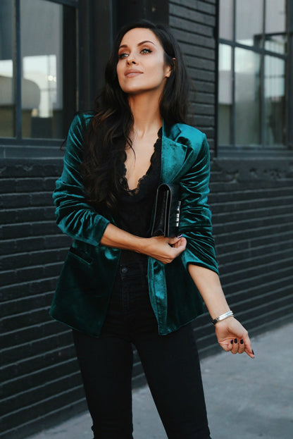 Pleuche Slim Fit Blazer