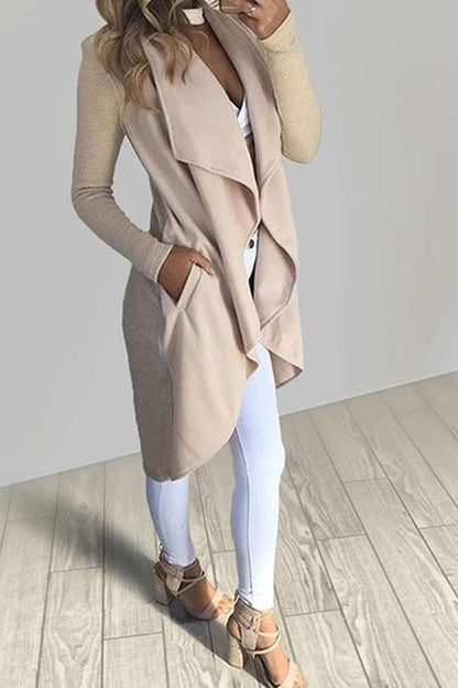 Clidress Long Big Lapel Wind Coat