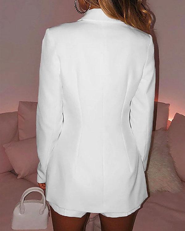 Clidress Sexy Fashion Blazer and Shorts Suit Set