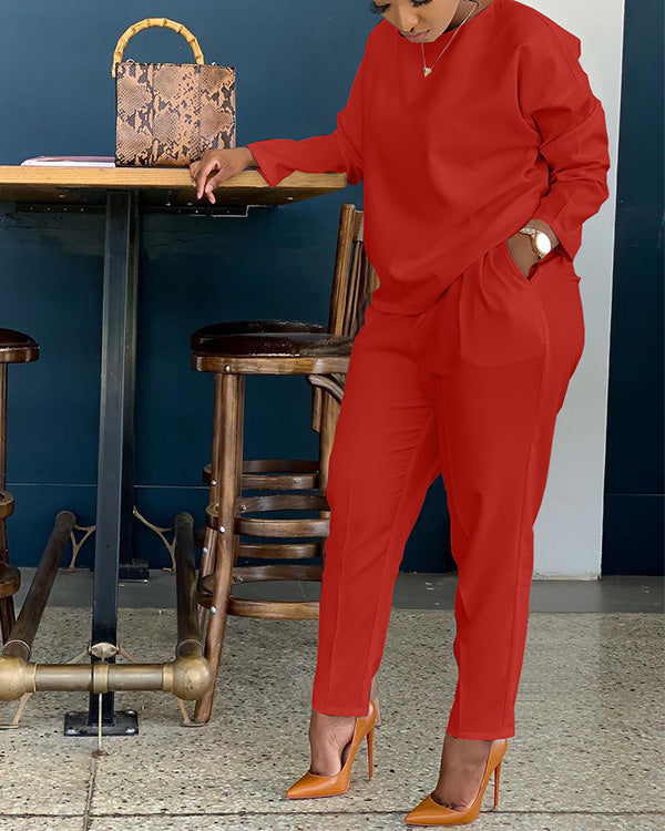Clidress Suit Stlye T-shirt & Pant 2 Piece Set