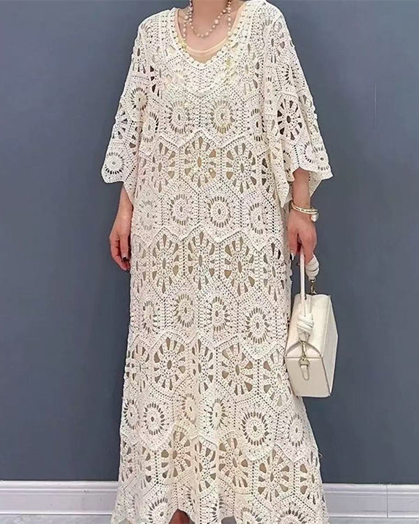 Clidress Boho Cover Up Crochet Dress