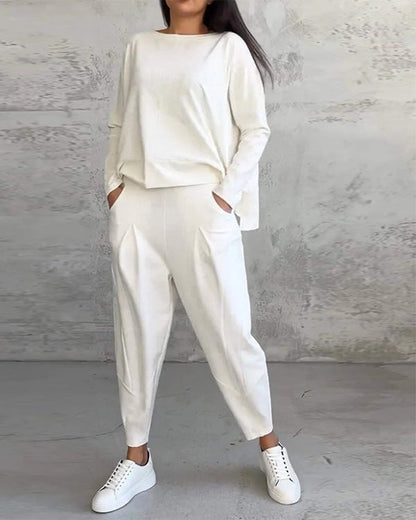 Clidress Suit Stlye T-shirt & Pencil Pant 2 Piece Set